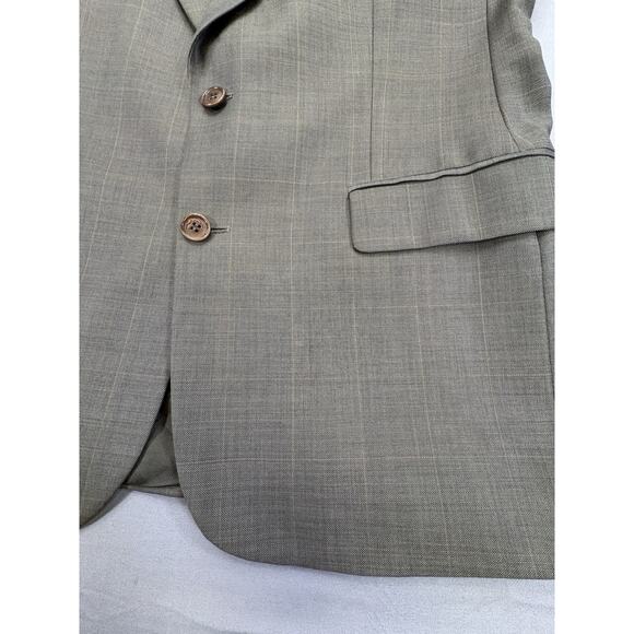 Men’s Brooks Brothers Pure New Wool Subtle Olive Blazer Jacket Lined Size 40S - Picture 9 of 10